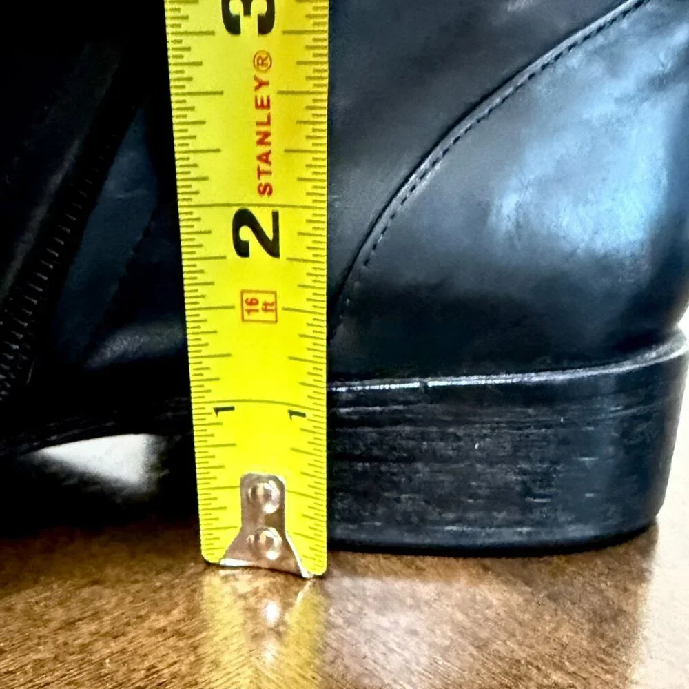 Coclico Black Italian Leather Knee High Boots Made in Spain Low Heel EU 36 US 6